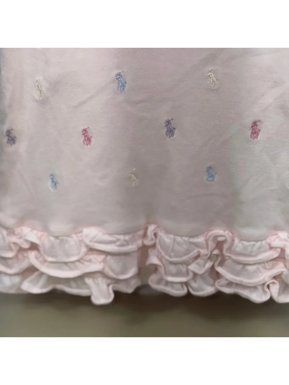 Ralph Lauren Baby Girls Pink Embroidered Polo Dress with Bloomers Size 18M
